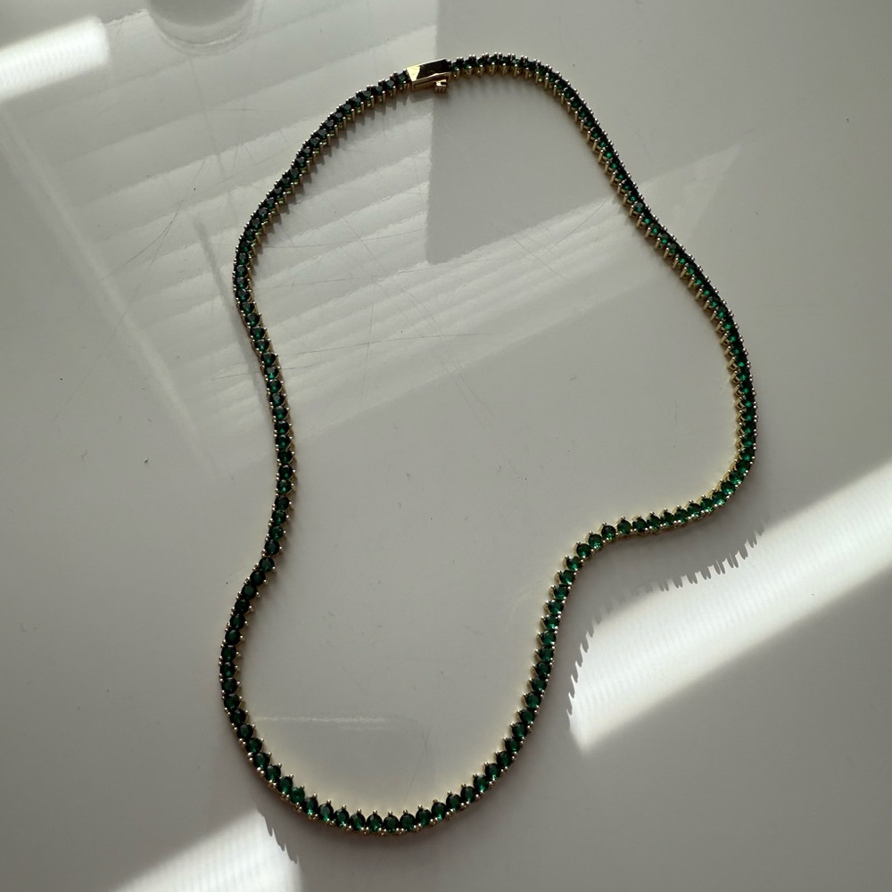 Melinda Maria Green and Gold Necklace